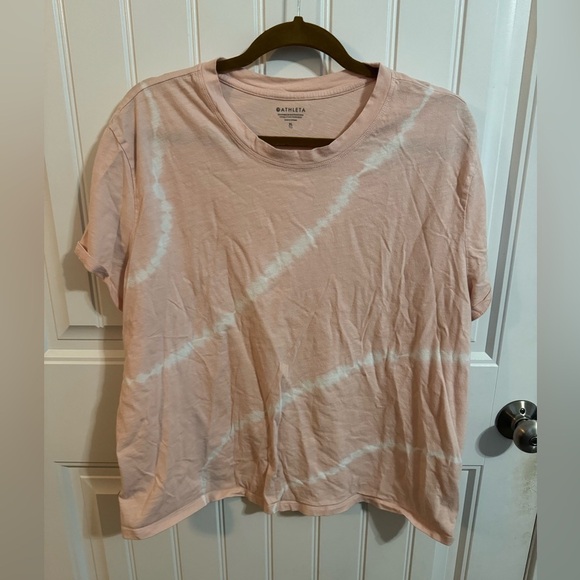 Athleta Organic Cotton Pink Tie Dye Daily Relaxed Tee - Picture 4 of 6